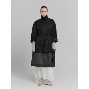 LAYERED TRENCH COAT [BLACK]