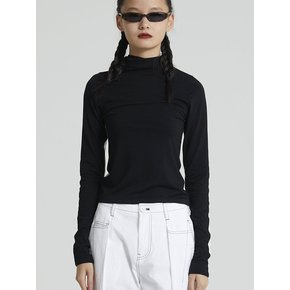 COLORING TURTLENECK TOP BLACK