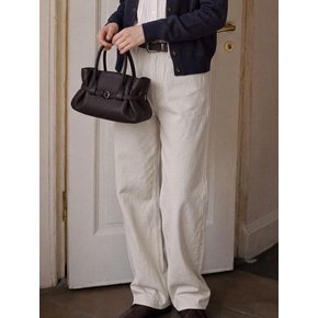 AUTUMN COTTON DENIM PANTS (IVORY)