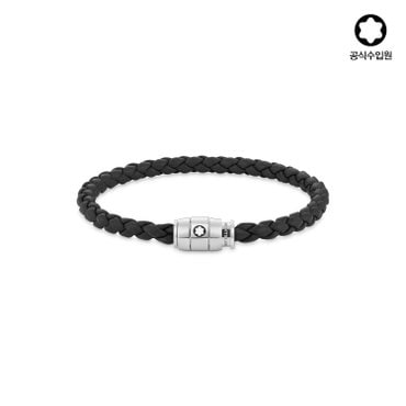 몽블랑 [공식] 스틸 링 레더 브레이슬릿 블랙 60 130895
