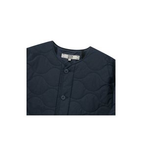 NYC LABEL COLLARLESS QUILTING JACKET 크라운네이비