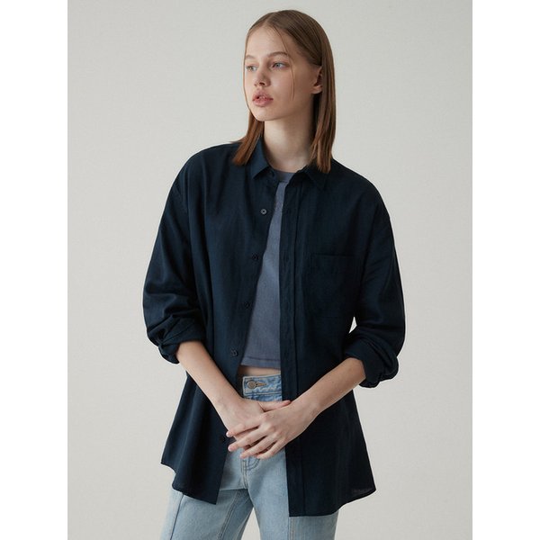 (우먼)에센셜 텐셀 린넨 오버핏 셔츠 - 9 COLOR