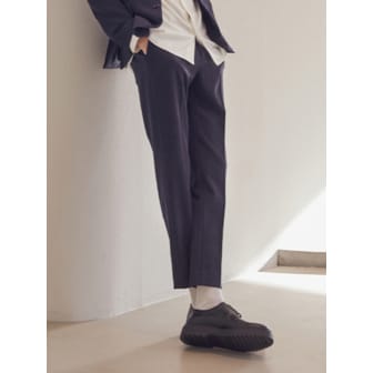 애드호크 남성 엘라스틱 밴드 테이퍼드 핏 슬랙스 (NAVY)