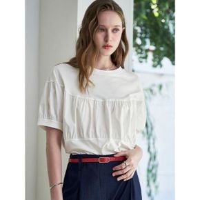 데일리 셔링 라운드 반팔 티셔츠 MN05TS770FJY_P417680003