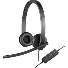 미국 로지텍 헤드셋 Logitech H570e Wired Headset Stereo Headphones with Noise-Cancelling Mi