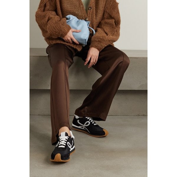 플로우 로고 아플리케 가죽 셸 스니커즈 블랙 24772899113452420