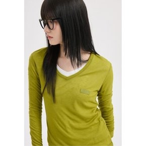 Lettering Point V-neck T-shirt (olive) LFTAX26110OLV