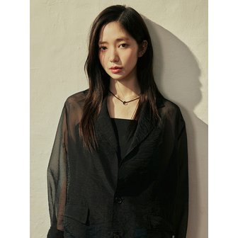 다이아몬드 레이라 Nightshade Sheer Mesh Blazer Jacket J34 Black