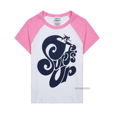 와일드동키 [와일드 동키] SS25 서프 업 티셔츠 T SURF UP WHITE PINK