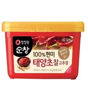 청정원순창 100% 현미 태양초 찰고추장 3kg x 1