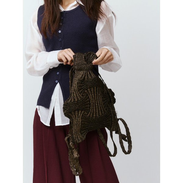 뉴보우백팩 글리터블랙브라운