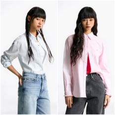 여성 레귤러 옥스포드 셔츠 T32F0WSH11TWT1 TOMMY JEANS