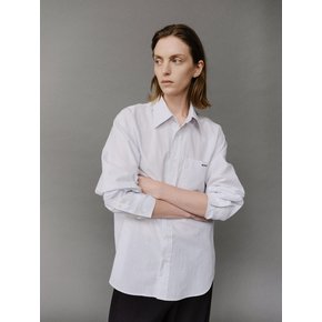 Classic tomboy shirt Light gray stripe