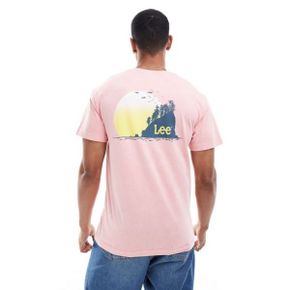 Lee 캠프 백 프린트 티셔츠 인 핑크 9087916