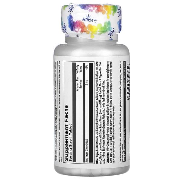 [해외직구]칼 징크 아연 스위트 레몬맛 5mg 60마이크로정 KAL Zinc Sweet Lemon 5 mg 60 Micro Tablets
