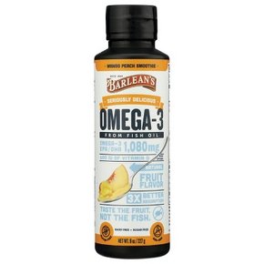 Barlean`s Omega-3 - 망고 복숭아 스무디 8온스 액체, 발리언스 건강식품