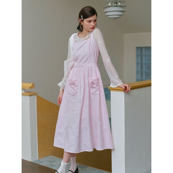 Cest_Ribbon embroidery sleeveless dress