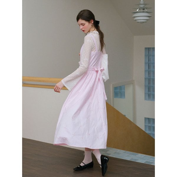Cest_Ribbon embroidery sleeveless dress