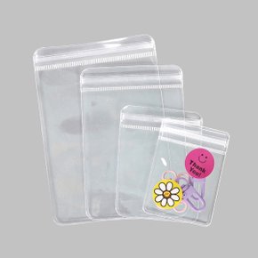 PVC 지퍼백 직사각 [3455] / 악세사리 반지 보관 파우치 투명