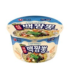 농심 사천 백짬뽕 큰사발면 75g 16개