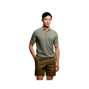 Polo Pique Short Sleeve Knit_Greyish Khaki