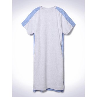 HAUS 072C MIX STRIPE ONE-PIECE LIGHT GREY