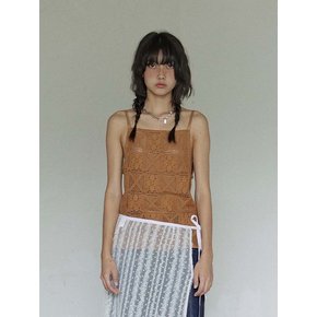 Crochet trapeze top / Camel