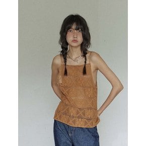 Crochet trapeze top / Camel