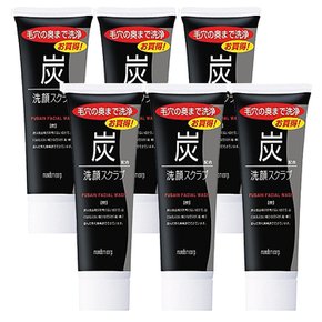 일본 Mandom 맨덤 숯 스크럽 세안제 페이스 워시 100g 6개 Charcoal Facial Cleansing Scru