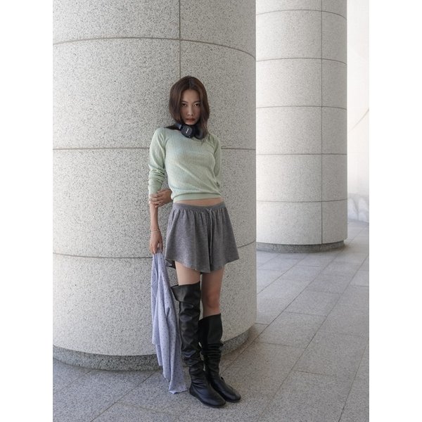 [박민주]캐시미어 블렌디드 보트넥 티셔츠_피스타치오