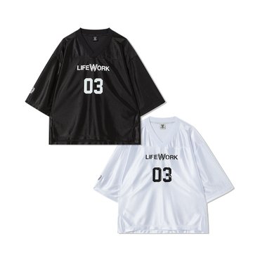 라이프워크 여성) 넘버링 블록코어 7부 티셔츠  LW251TL707