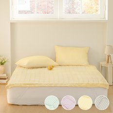 부드러운 네이처 에어워싱 누빔 고정밴딩 체크 침대패드 SS / 4Colors