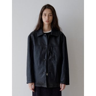 모헤 [orso] Action pleats leather jacket