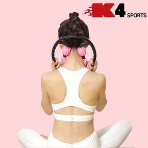 K4스포츠아몸디 KM-16 핸들마사지롤러 종아리알 전신 스트레칭 요가용품 마사지용품