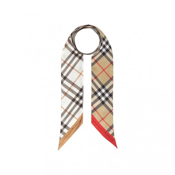 [부산점] 체크 여성 실크 스키니 스카프  8119963