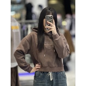 [여성용]로고패치 크롭 후드티셔츠 3색상