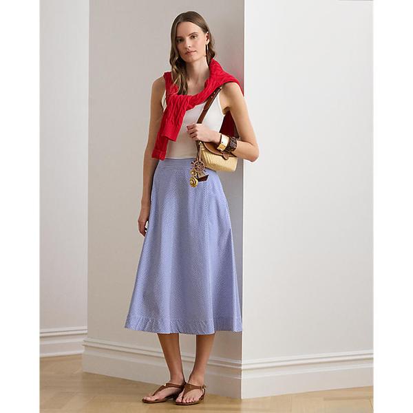 스트라이프 패널 코튼 브로드클로스 스커트(WMLRSKTS6H20302400)