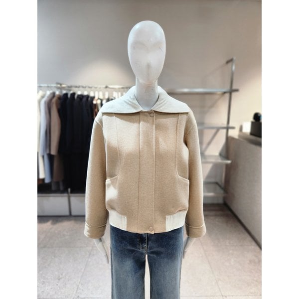 [여주점] [나이스클랍] 니트배색 숏 핸드메이드 코트 A261PWC101