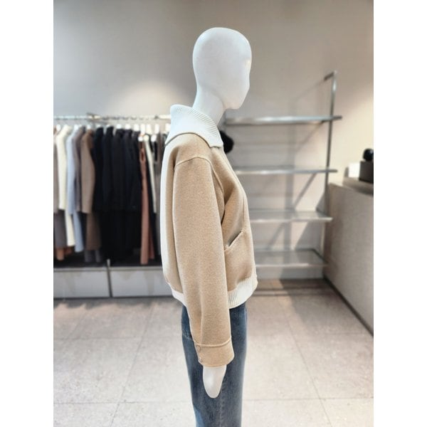 [여주점] [나이스클랍] 니트배색 숏 핸드메이드 코트 A261PWC101