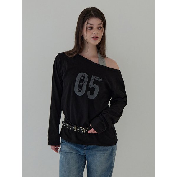 투웨이 오프 숄더 롱슬리브 (홀터넥 세트)(블랙)