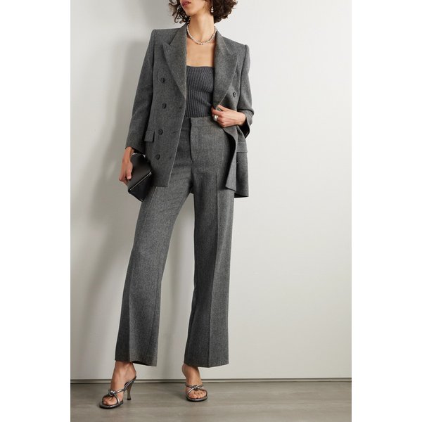 스칼리 헤링본 울 혼방 스트레이트 팬츠 그레이 1647597325950560