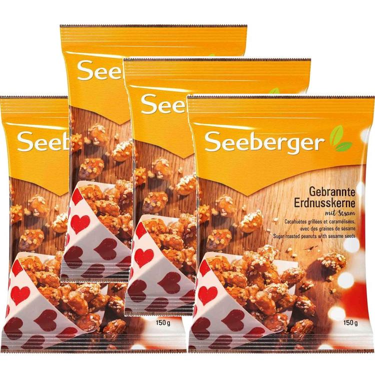 Cacahuètes grillées et caramélisées avec des graines de sésame - Seeberger  - 150g