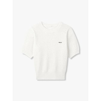 GCUT 자수 로고 숏 슬리브 니트 _화이트 7215250202