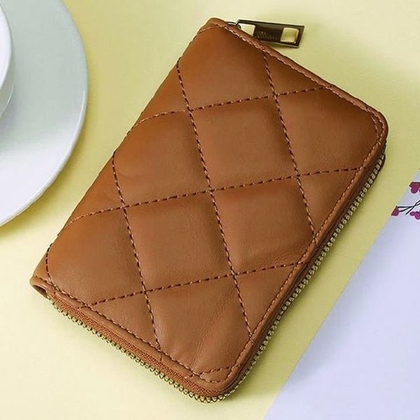 쿨샵 여성 지갑 퀄팅패턴 캐주얼스타일 지퍼 중지갑 (WFJDV37)