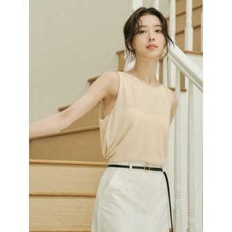 시야쥬 SIKN2116 시스루 보트넥 니트 나시_Light beige