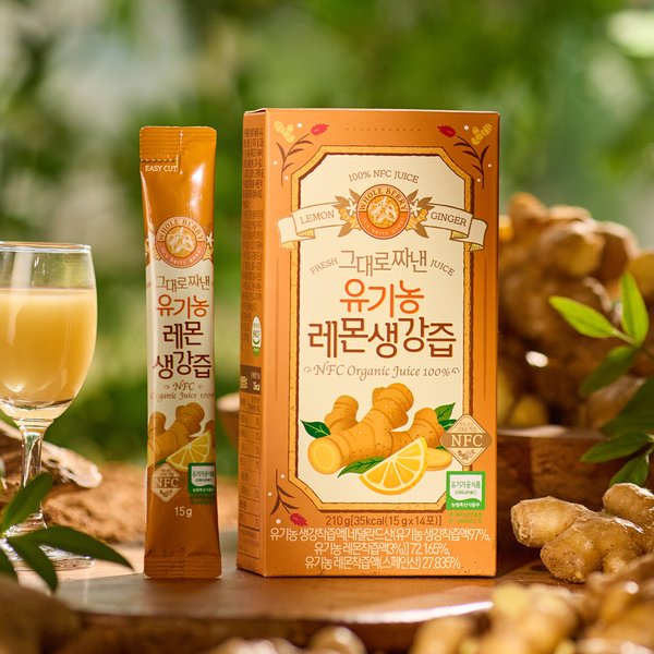 그대로 짜낸 유기농 레몬생강즙 15g 14포, 4박스