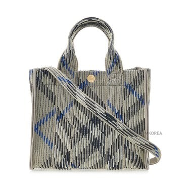 버버리 SS25 여성 미니 체크 니트 토트백 8090404 LL MN KNIT TOTE CH4 B9629