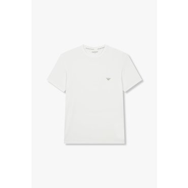 EMPORIO ARMANI 남성 이글 자수 크루넥 라운지 티셔츠 (0814334001)