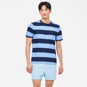 유니 노티컬 릴렉스핏 반팔 래쉬가드 아쿠아블루 (B5SUWRG221AQB)
