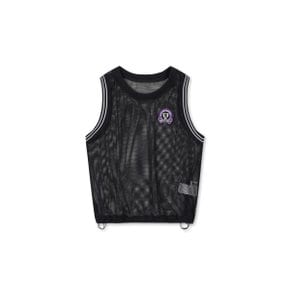 Women Striped Rib Mesh Vest_WWTCA24600BKX